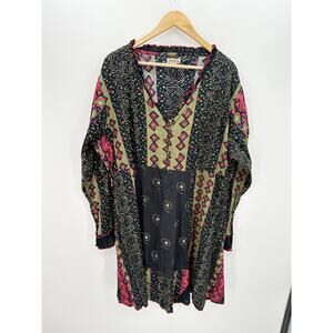 Joe Browns Women Multicolor Printed Long Sleeve Dress Whimsigoth Boho Size 20